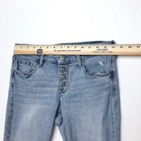 Old Navy Women's Jeans Rockstar Super Skinny Low Rise Button Fly Distressed 4 - Picture 4 of 8